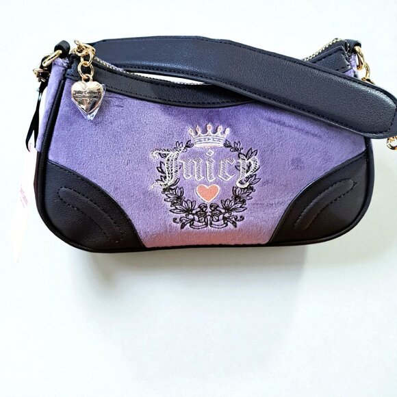 Juicy Couture Dusty Violet Chocolate Heritage Shoulder Bag NWT - Picture 3 of 12